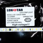 ال ای دی نواری 220 ولت برق مستقیم تراکم 120 برند لان استار lonstar سفید