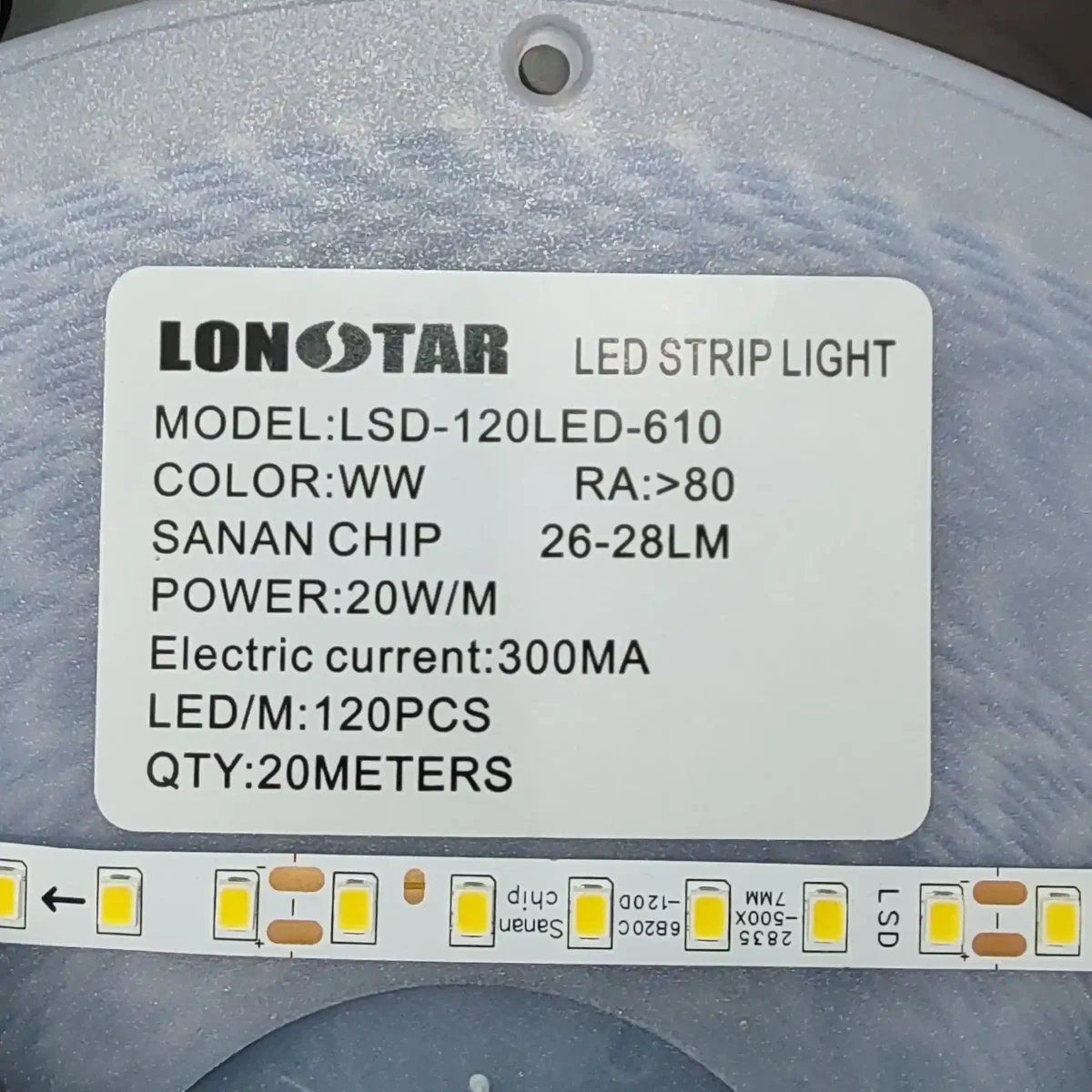 ال ای دی نواری درایورخور 300 میلی آمپر تراکم 120 برند لان استار lonstar آفتابی