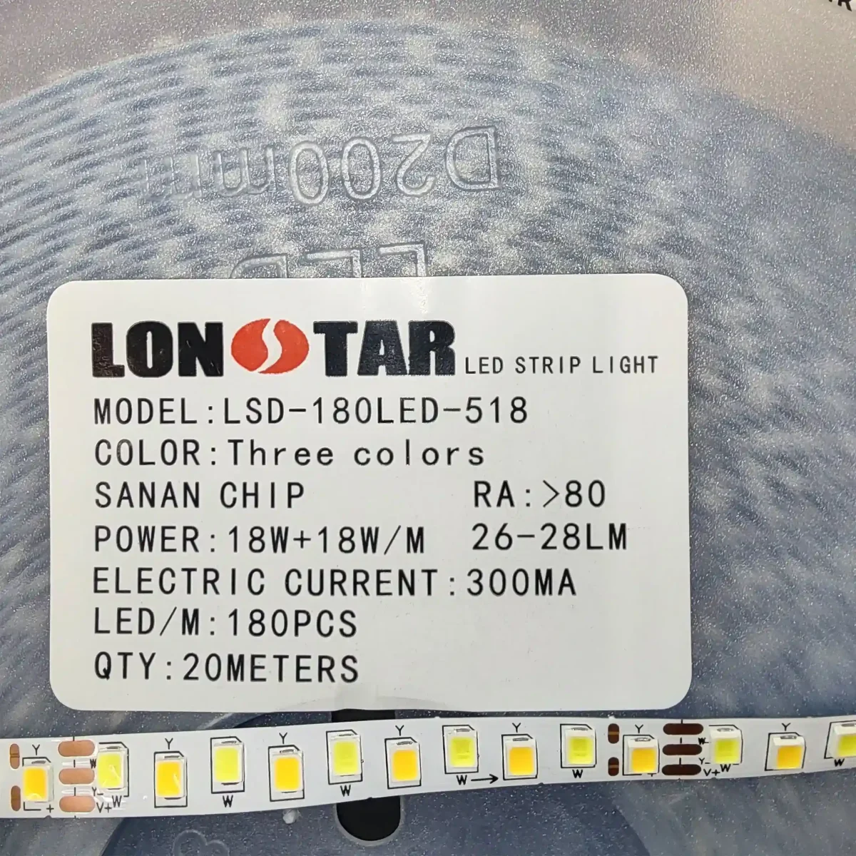 ال ای دی نواری درایورخور 300 میلی آمپر تراکم 180 برند لان استار lonstar سه حالته