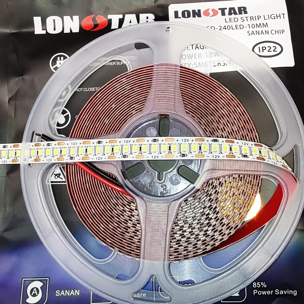 ال ای دی نواری 12 ولت تراکم 240 برند لان استار lonstar سفید