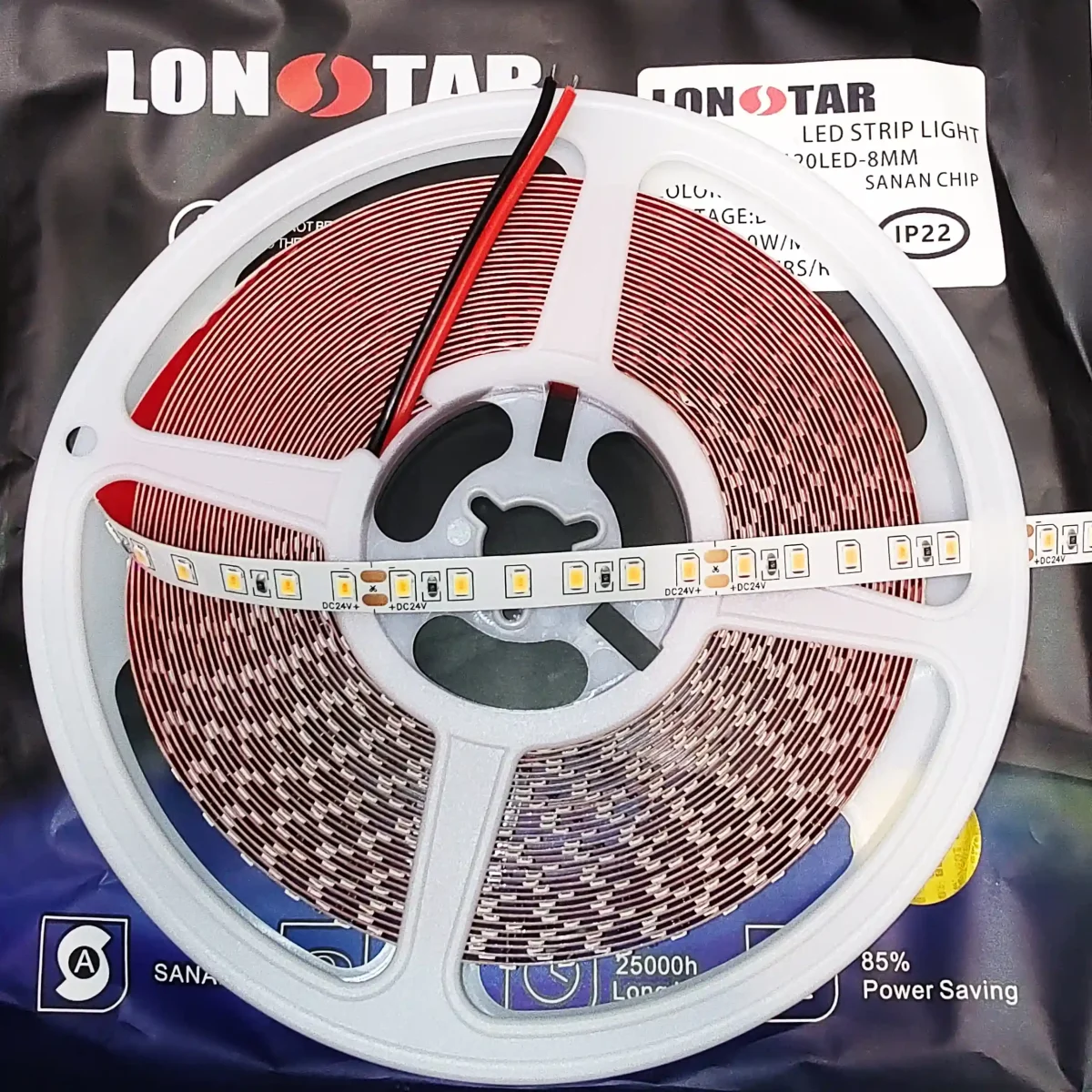 ال ای دی نواری 24 ولت تراکم 120 برند لان استار lonstar آفتابی