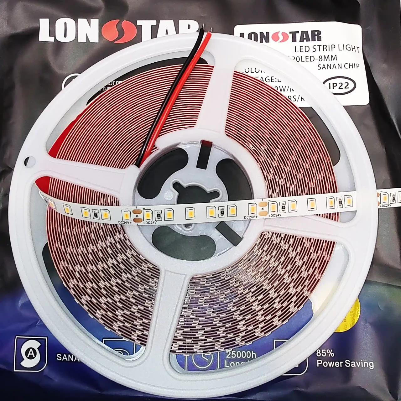 ال ای دی نواری 24 ولت تراکم 120 برند لان استار lonstar آفتابی