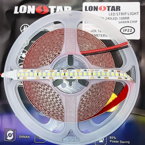 ال ای دی نواری 24 ولت تراکم 240 برند لان استار lonstar سفید
