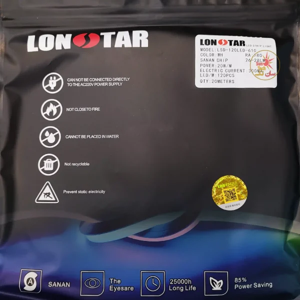ال ای دی نواری درایورخور 300 میلی آمپر تراکم 120 برند لان استار lonstar سفید
